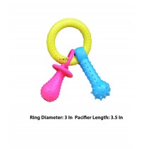 Super Dog Dog Toys Rubber Teething Pacifier With Bell C003
