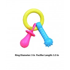Super Dog Dog Toys Rubber Teething Pacifier With Bell C003