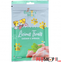 Barkers Bites Dog Treats Licious Chicken Spinach Stick 100 Gm