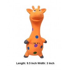 Latex Dog Toy Squeaky Orange Hippo Colorful Polka Dot