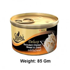 Sheba Deluxe Cat Treats Succulent Chicken Breast In Gravy Can 85 Gm