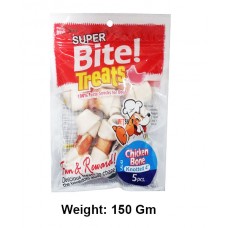 Super Bite Dog Treats Knotted Chicken Bone 4 Inch 5 In 1 