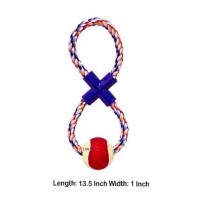 Super Dog Dog Toy Cotton X Knot Eight Shape Rope Toy With Tennis Ball