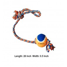 Super Dog Dog Tog Tennis Ball With Long Rope Toy