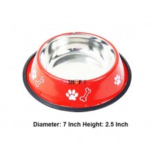 Super Dog Colorful Steel Dog Feeding Bowl Size 02